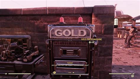 Fallout 76 gold press machine - Gold Rush is an achievement in Fallout 76. It is worth 20 points and can be received for: Gain 300 gold bullion ... Once you get a few treasury notes, you can go to the gold press machine and sell ...
